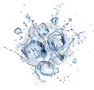 Ice Cubes Splashing - Cool Refreshing Crystals