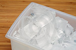 Ice cubes in a tray