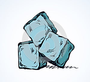 Ice cubes. Vector drawing