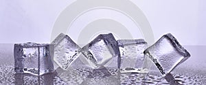 Ice cubes with water drops