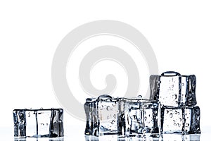 Ice cubes on the water