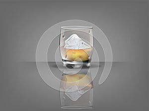 ice cubes and whiskey vector