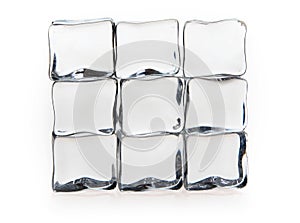Ice cubes on white