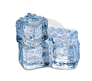 ice cubes on white background