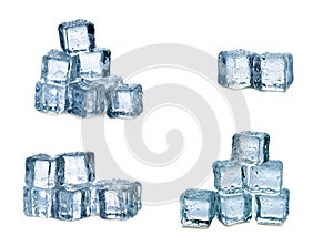 ice cubes on white background