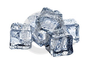 ice cubes on white background