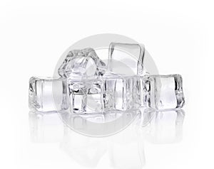 Ice cubes  on whited background