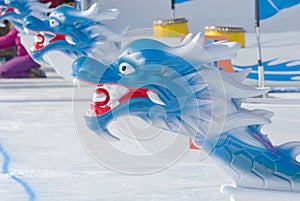 Ice Dragon Boat at Winterlude on Dow`s Lake