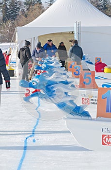 Ice Dragon Boat at Winterlude on Dow`s Lake