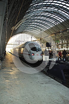 Fast speed train ICE parked