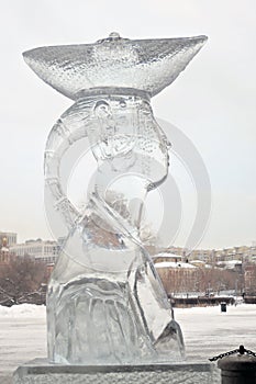 Ice figure shown in Muzeon sculpture park in Moscow.