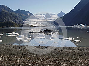 Ice filled lake with Glacier