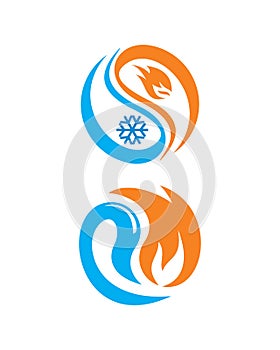 Ice and fire logo , gass logo vector
