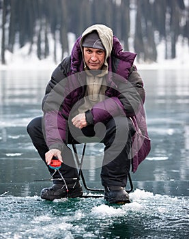 Ice fisherman photo