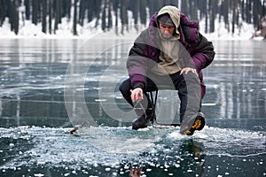 Ice fisherman photo