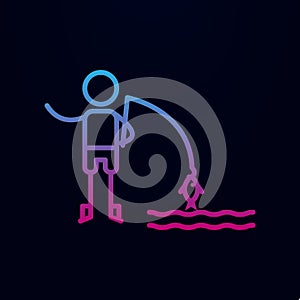 Ice-fishing, adventure nolan icon. Simple thin line, outline vector of adventure icons for ui and ux, website or mobile