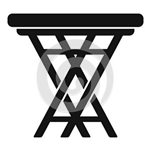 Ice fishing backless chair icon simple vector. Sport polar activity