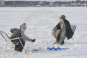 Ice Fishing Barrie, Ontario, Canada