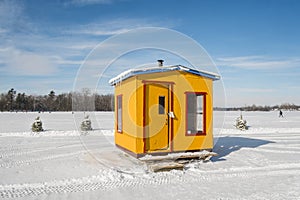 Yellow Ice Fishing Cabins in Ste-Rose Laval photo