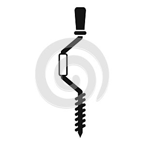 Ice fishing handle driller icon simple vector. Sport activity