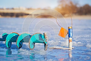 Ice Fishing on the Lake