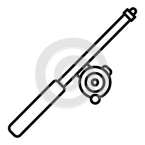 Ice fishing rod icon outline vector. Camping sport