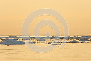 Ice Floating in Calm Sea