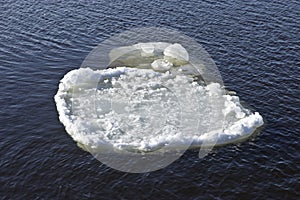 Ice floe drifts downstream