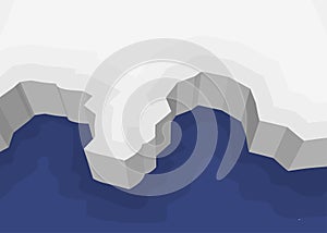 Ice floe edge vector symbol icon design.