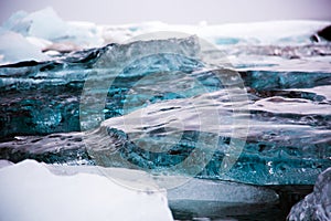 Ice floe in the glacier lake of EyjafjallajÃ¶kull