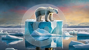 ice floe with polar bear