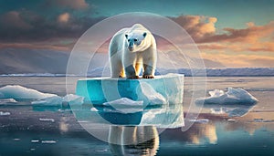 ice floe with polar bear