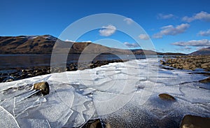 Ice floes on coastline