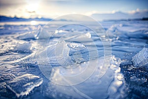 Ice Floes Drifting on Water