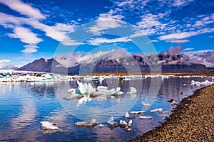 The ice floes of lagoon Jokulsarlon