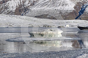 Ice floes in lake