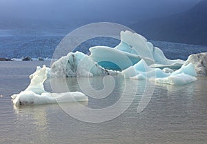 Ice floes on the lake Fjallsarlon glacier lagoon