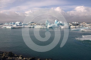 Ice floes on the lake Jokullsarlon glacier lagoon