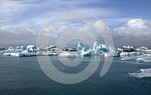Ice floes on the lake Jokullsarlon glacier lagoon