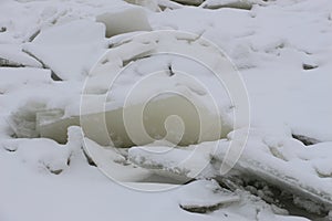 Ice floes on the river