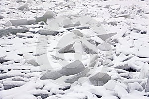 Ice floes on the river