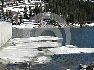 Ice floes on Twin Lakes Reservoir, Big Cottonwood Canyon, Utah
