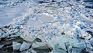 Ice floes in water
