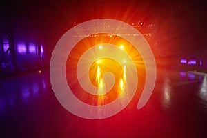 Ice floor with stage lights for ice dancing