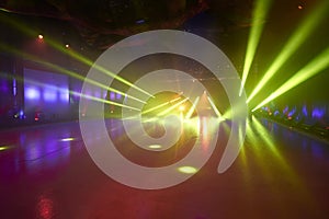 Ice floor with stage lights for ice dancing