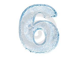 Ice font. Number six