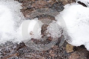 Ice formation above a flowing creek