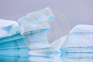 Ice Formation in Antarctica. Just beyond the Gerlache Straits is