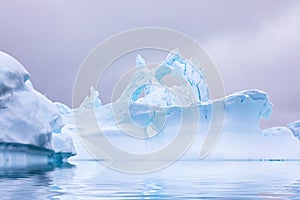 Ice Formation in Antarctica. Just beyond the Gerlache Straits is