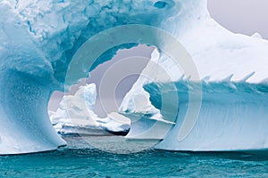 Ice Formation in Antarctica. Just beyond the Gerlache Straits is